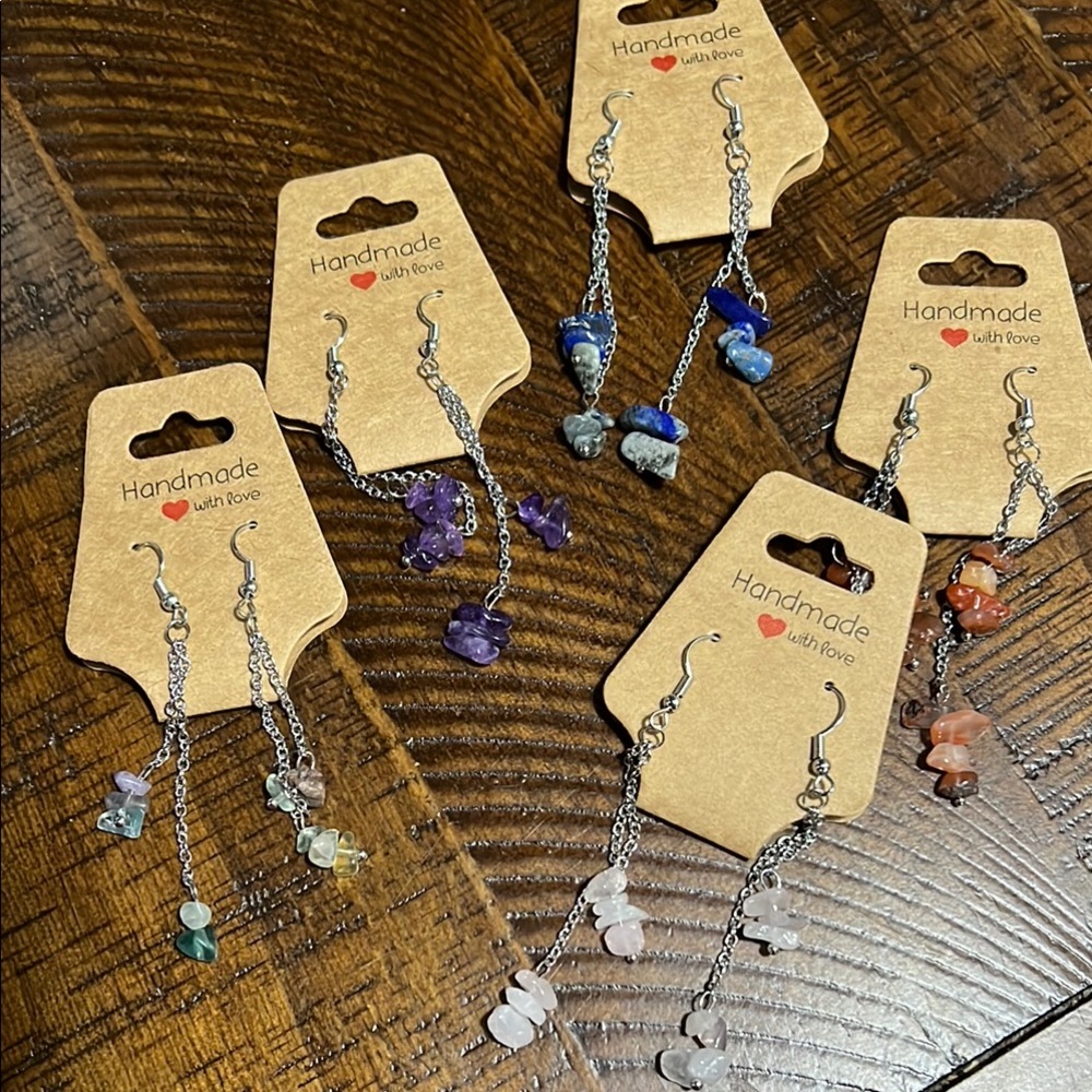 Handmade Multicolor Dangle Earrings - Picture 1 of 6
